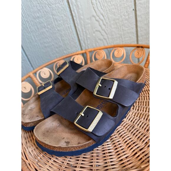 Birkenstock Arizona Sandals Midnight Blue Size 38 Women's - Picture 2 of 7